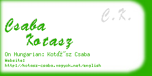 csaba kotasz business card